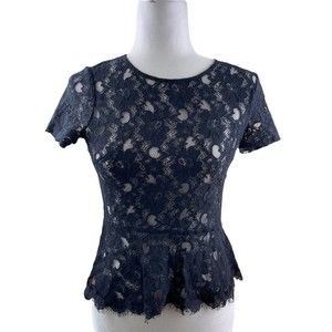 FOREVER 21 Black Lace Top Size Small